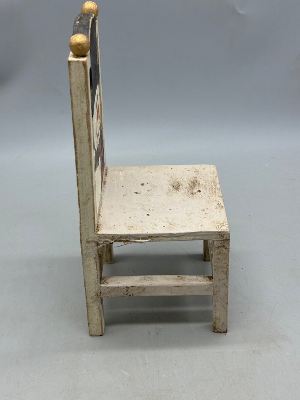 Vintage Wooden Snowman Decorative Chair With Painted Backrest Christmas READ - Picture 3 of 7